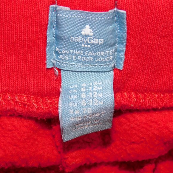 Baby Gap 6-12 Months Red Sweatpants - Picture 3 of 6